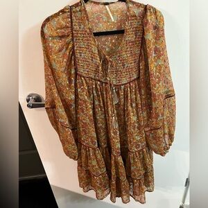 Free People Sheer Billowy Dress Size M